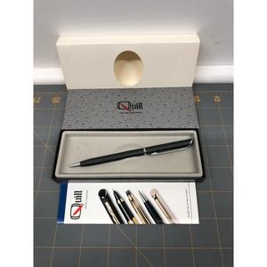 Quill Lifetime USA Ball Point Pen Matte Black Chrome 1993